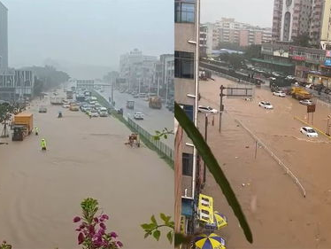 “台南暴雨村庄受淹，民众呼吁增设抽水机应对灾害”